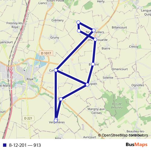 8-12-201 bus Line Map