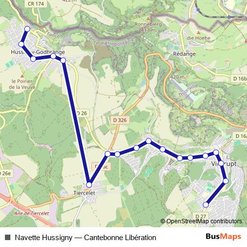 Navette Hussigny bus Line Map