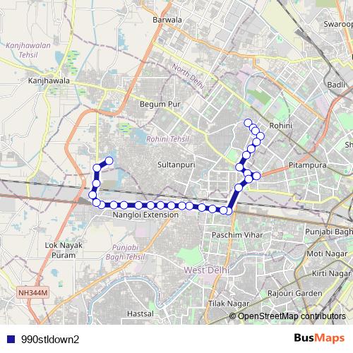 990stldown2 bus Line Map