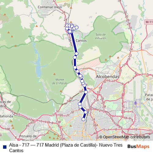 Alsa - 717 bus Line Map