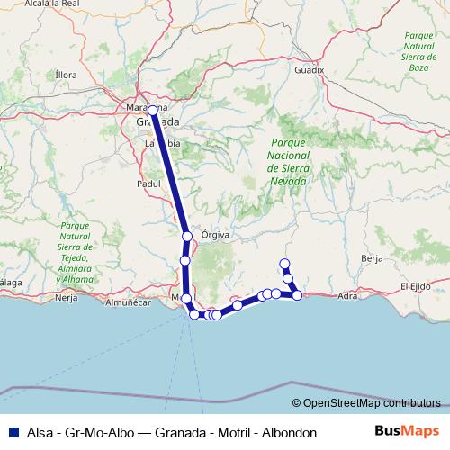 Alsa - Gr-Mo-Albo bus Line Map
