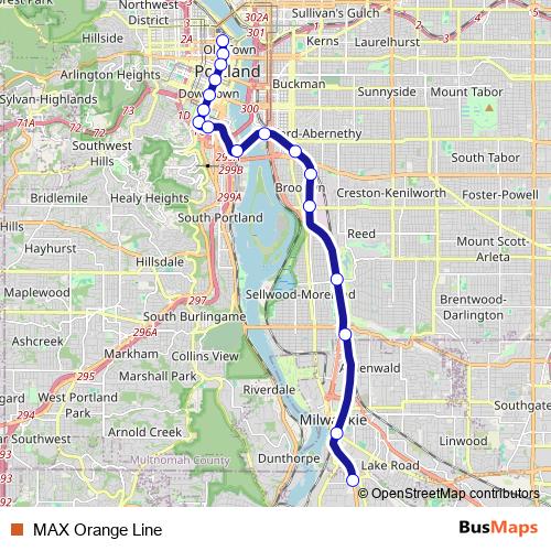 MAX Orange Line tram Line Map