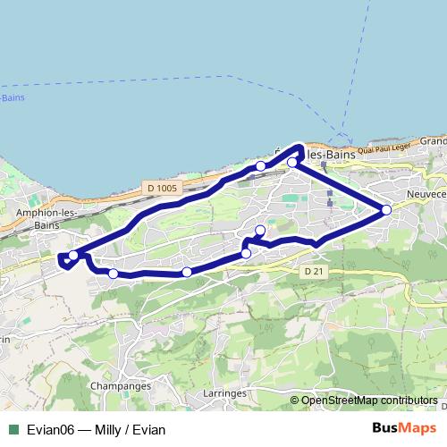 Evian06 bus Line Map