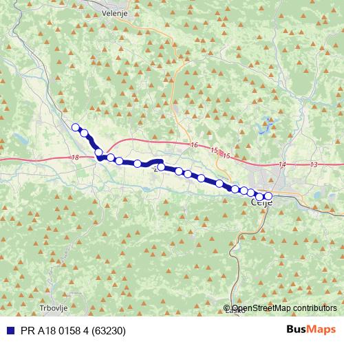 PR A18 0158 4 (63230) bus Line Map