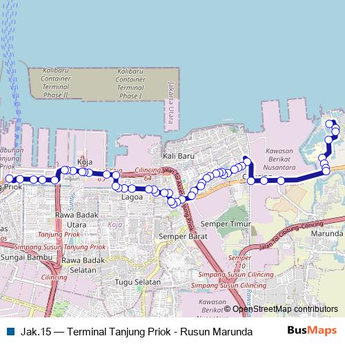 Jak.15 bus Line Map
