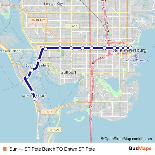 Sun bus Line Map