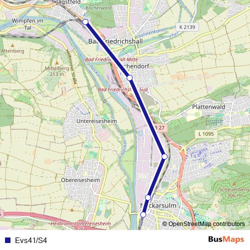 Evs41/S4 bus Line Map