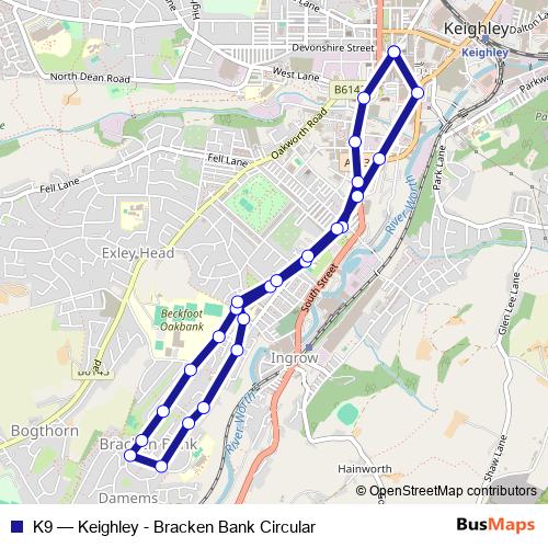 K9 bus Line Map