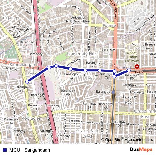 MCU - Sangandaan bus Line Map