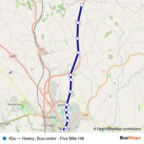 45a bus Line Map