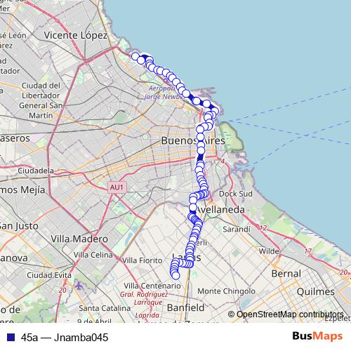 45a bus Line Map