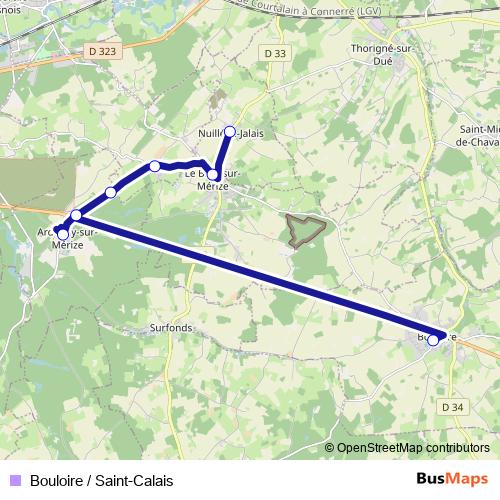 Bouloire / Saint-Calais bus Line Map