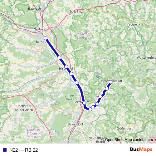 N22 rail Line Map