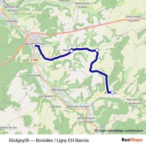 55sligny05 bus Line Map