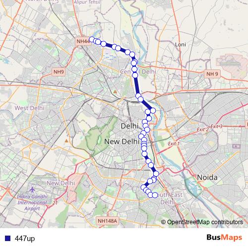 447up bus Line Map
