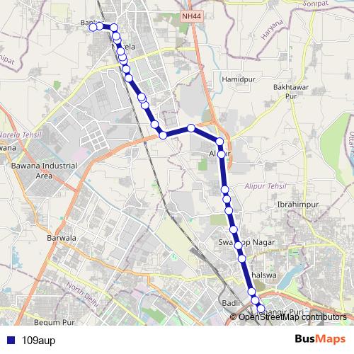 109aup bus Line Map