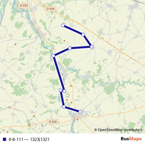 8-6-111 bus Line Map