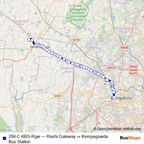 258-C KBS-Rgw bus Line Map