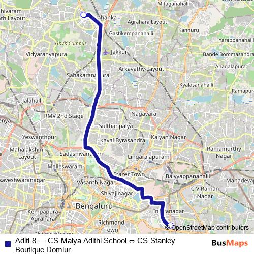 Aditi-8 bus Line Map