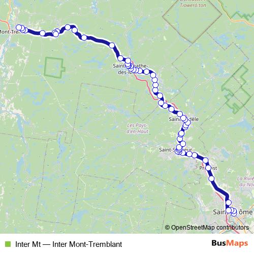 Inter Mt bus Line Map