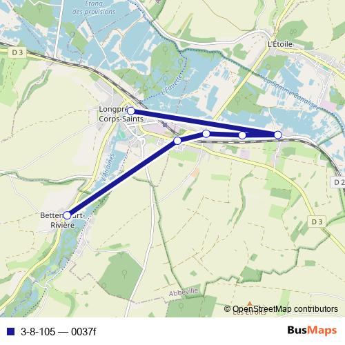 3-8-105 bus Line Map