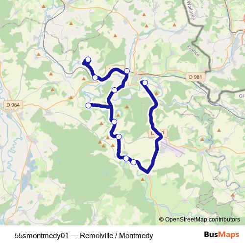 55smontmedy01 bus Line Map