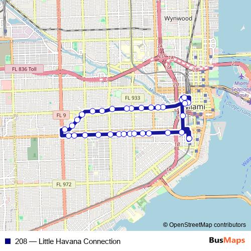 208 bus Line Map
