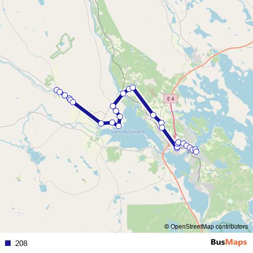 208 bus Line Map