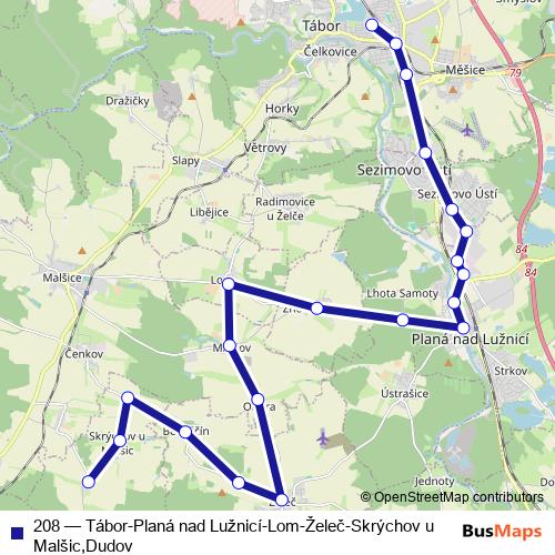 208 bus Line Map