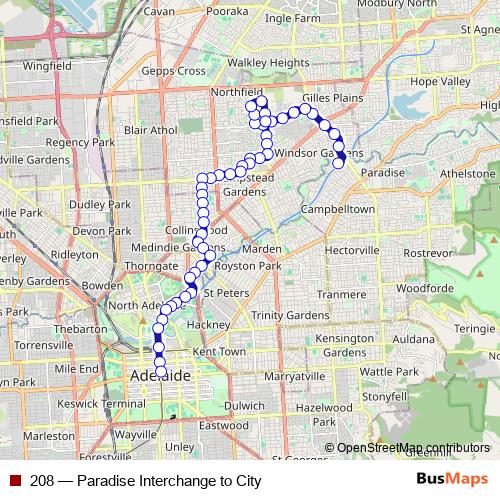 208 bus Line Map