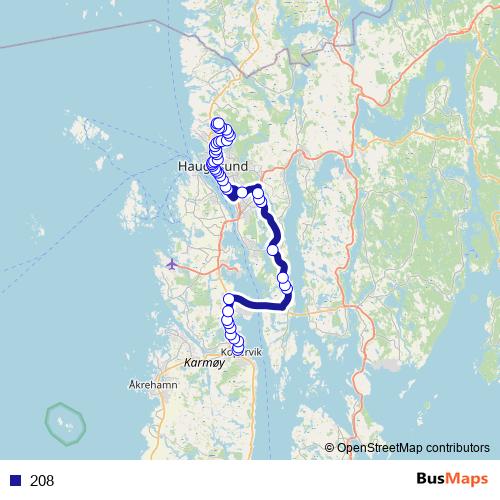 208 bus Line Map