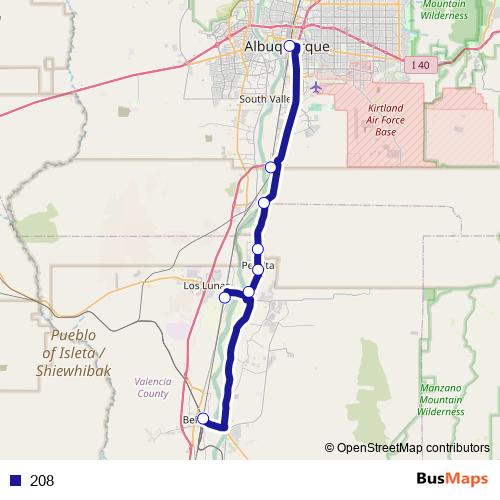 208 bus Line Map