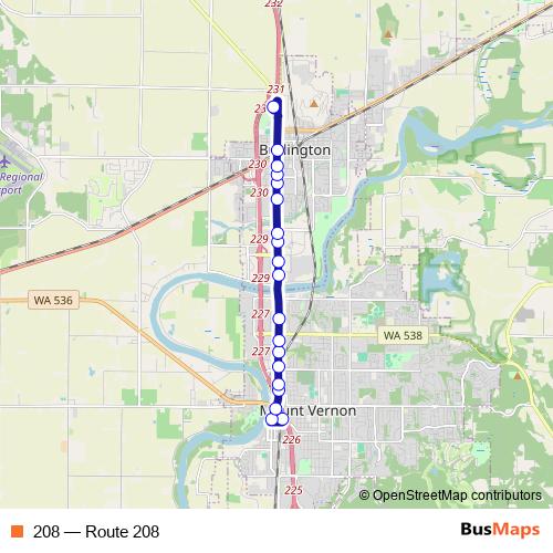 208 bus Line Map