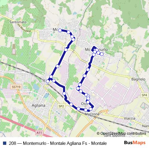 208 bus Line Map