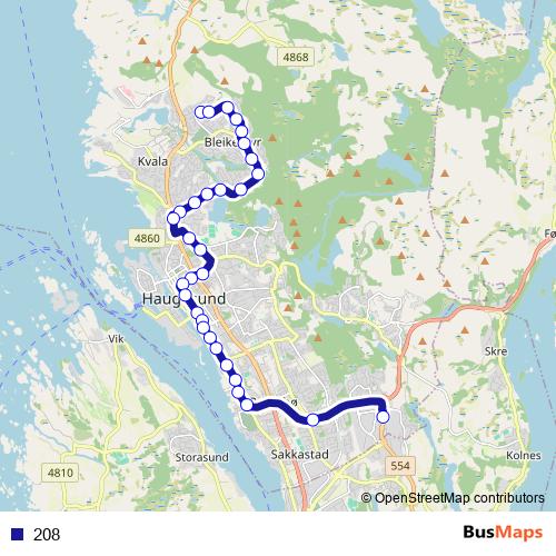 208 bus Line Map