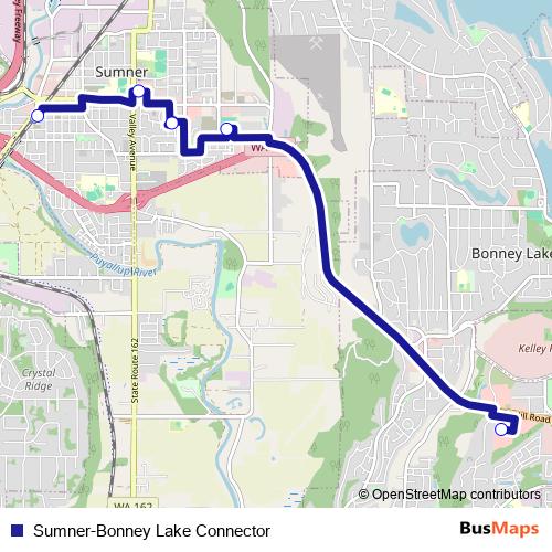 Sumner-Bonney Lake Connector bus Line Map