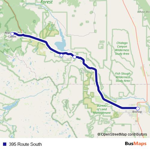 395 Route South bus Line Map