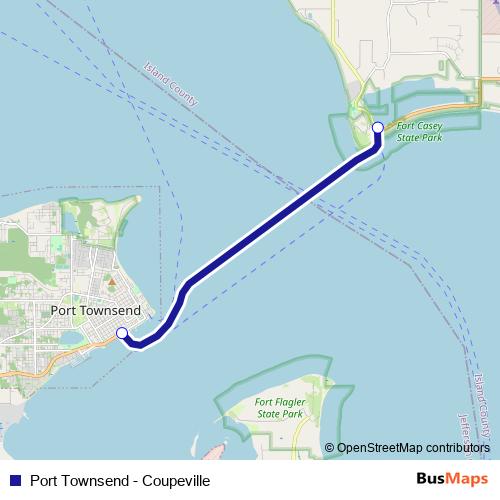 Port Townsend - Coupeville ferry Line Map