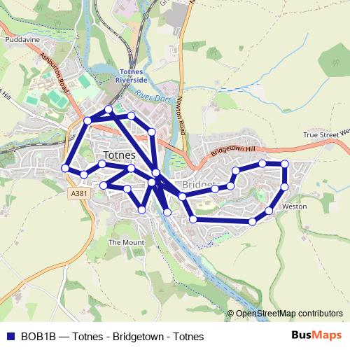BOB1B bus Line Map
