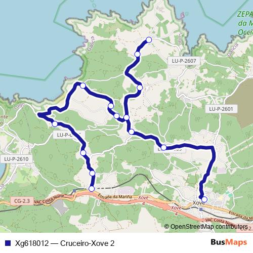 Xg618012 bus Line Map