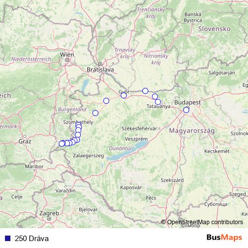 250 Dráva rail Line Map