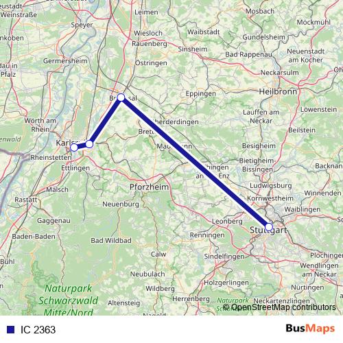 IC 2363 rail Line Map
