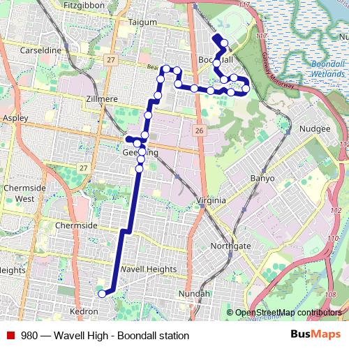 980 bus Line Map