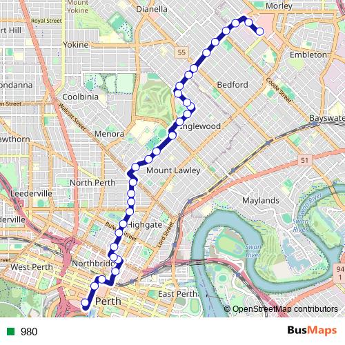 980 bus Line Map