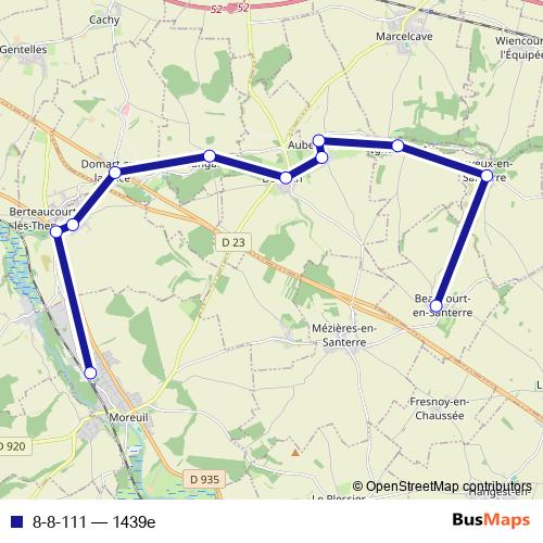 8-8-111 bus Line Map