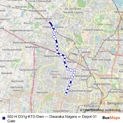 502-H D31g-KTS-Dwn bus Line Map