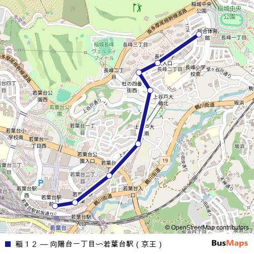 稲１２ bus Line Map