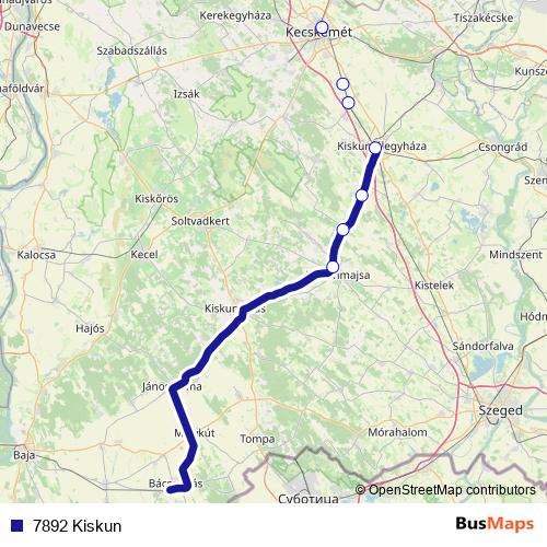 7892 Kiskun rail Line Map