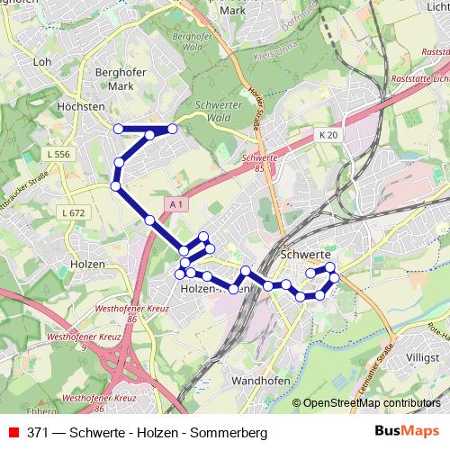 371 bus Line Map