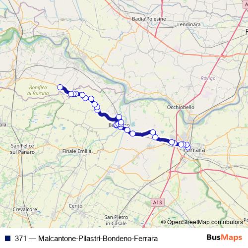 371 bus Line Map